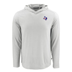 Texas Rangers Cutter & Buck Coastline Epic Comfort Recycled Eco Hoodie Long Sleeve T-Shirt Lifestyle