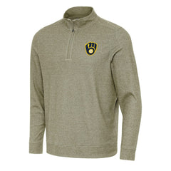 Milwaukee Brewers Antigua Subtle Quarter-Zip Sweatshirt Lifestyle