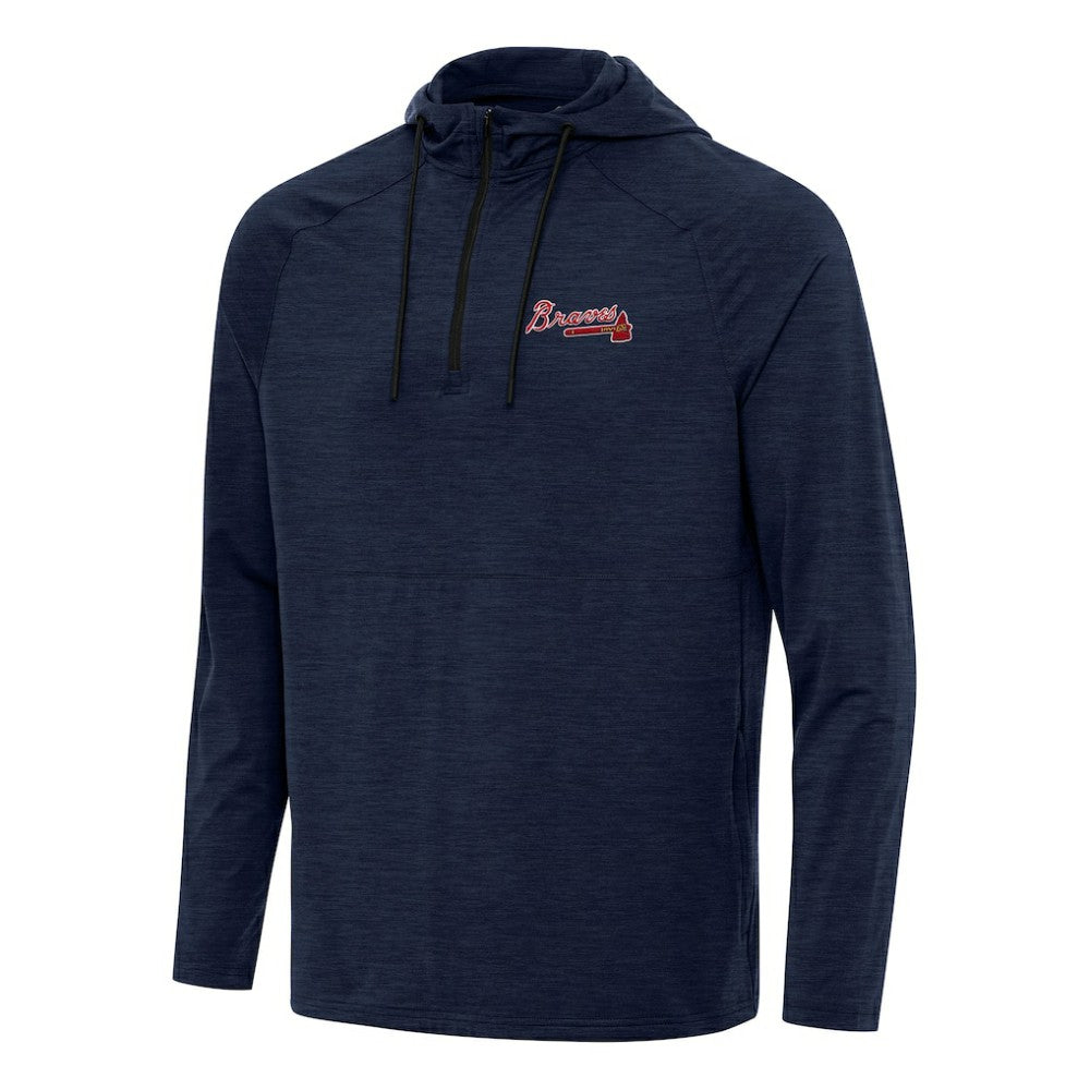 Atlanta Braves Antigua Spikes Quarter-Zip Pullover Hoodie Lifestyle