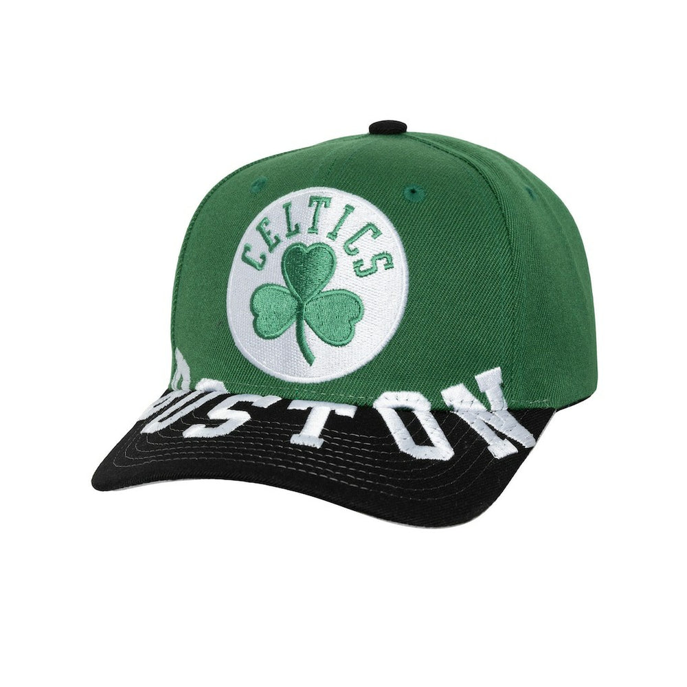 Mitchell & Ness - Boston Celtics Underarch Two-Tone Pro Crown Snapback Hat - Kelly Green/Black