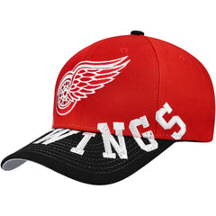 Detroit Red Wings - Mitchell & Ness Underarch Two-Tone Pro Crown Snapback Hat Red/Black