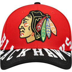 Chicago Blackhawks Mitchell & Ness Underarch Two-Tone Pro Crown Snapback Hat Red/Black
