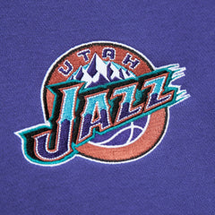 Mitchell & Ness - Utah Jazz Hardwood Classics Vintage Logo Head Coach Pullover Sweatshirt - Black/Purple