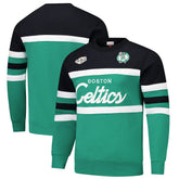 Mitchell & Ness - Boston Celtics Hardwood Classics Vintage Logo Head Coach Pullover Sweatshirt - Kelly Green/Black