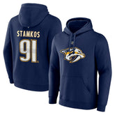 Steven Stamkos Nashville Predators - Fanatics Authentic Stack Name & Number Tri-Blend Pullover Hoodie Navy