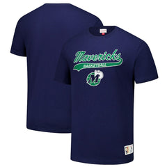Mitchell & Ness - Dallas Mavericks Hardwood Classics Felt Applique Slub T-Shirt - Navy