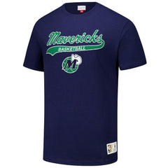 Mitchell & Ness - Dallas Mavericks Hardwood Classics Felt Applique Slub T-Shirt - Navy