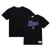 Mitchell & Ness - Sacramento Kings Hardwood Classics Felt Applique Slub T-Shirt - Black