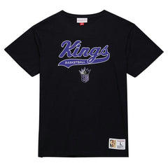 Mitchell & Ness - Sacramento Kings Hardwood Classics Felt Applique Slub T-Shirt - Black