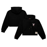 Mitchell & Ness - Chicago Bulls Women's Hardwood Classics Cropped Pullover Hoodie - Black