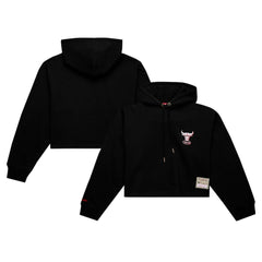 Mitchell & Ness - Chicago Bulls Women's Hardwood Classics Cropped Pullover Hoodie - Black