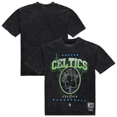 Mitchell & Ness - Boston Celtics Unisex Hardwood Classics Vintage Voltage Premium Heavyweight T-Shirt - Black