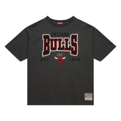 Mitchell & Ness - Chicago Bulls Women's Hardwood Classics Oversized Boyfriend T-Shirt - Charcoal