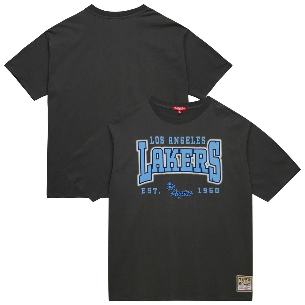 Mitchell & Ness - Los Angeles Lakers Women's Hardwood Classics Oversized Boyfriend T-Shirt - Charcoal