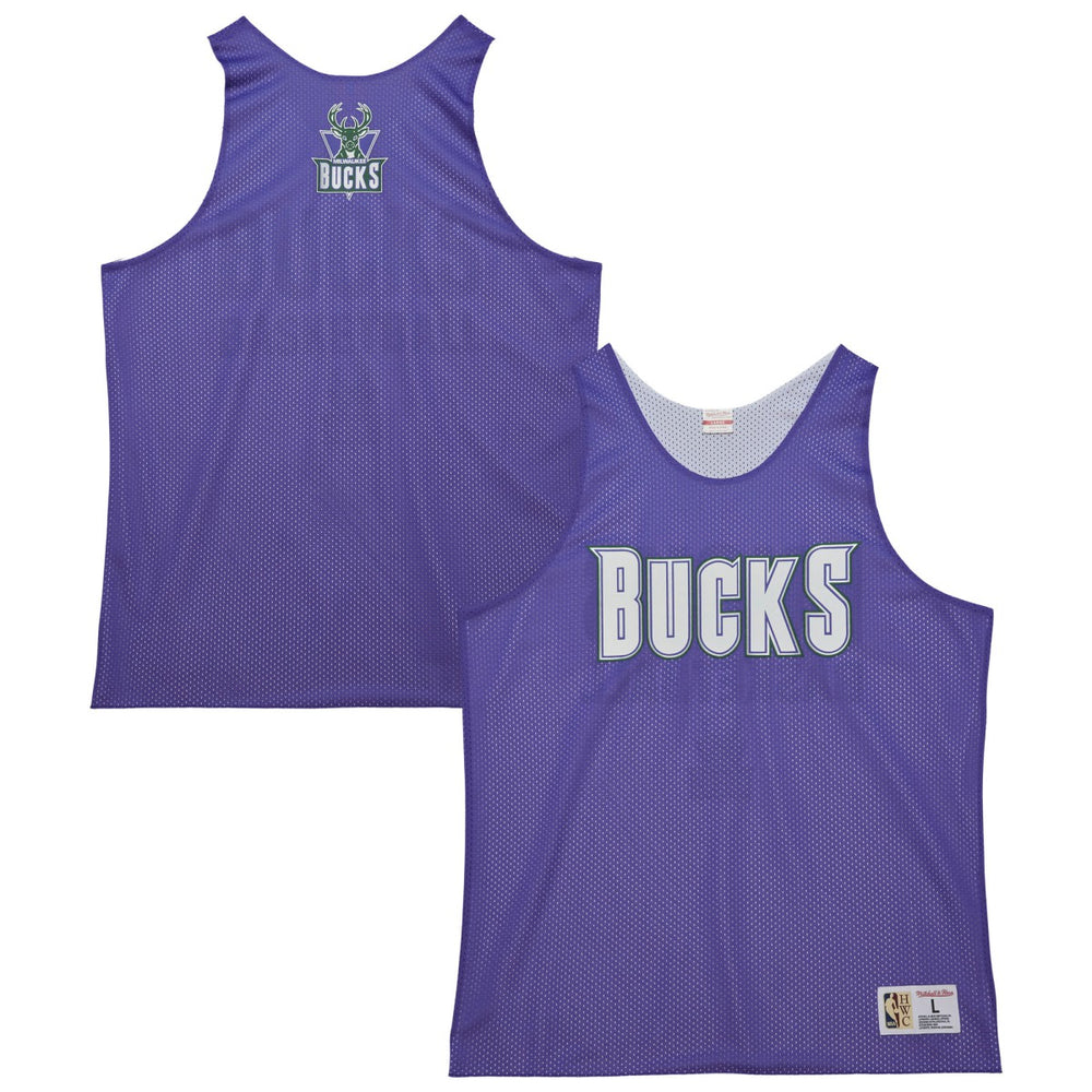 Mitchell & Ness - Milwaukee Bucks Hardwood Classics Reversible Mesh Practice Jersey - Purple/White