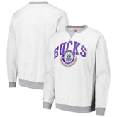 Mitchell & Ness - Milwaukee Bucks Vintage Logo Pullover Sweatshirt - Heather Gray