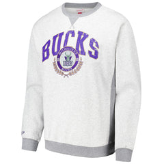 Mitchell & Ness - Milwaukee Bucks Vintage Logo Pullover Sweatshirt - Heather Gray