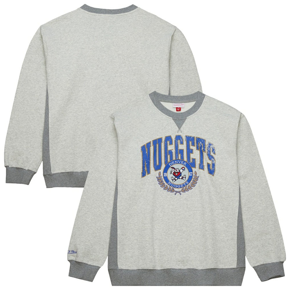 Mitchell & Ness - Denver Nuggets Vintage Logo Pullover Sweatshirt - Heather Gray