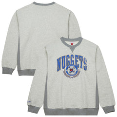 Mitchell & Ness - Denver Nuggets Vintage Logo Pullover Sweatshirt - Heather Gray