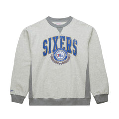 Mitchell & Ness - Philadelphia 76ers Vintage Logo Pullover Sweatshirt - Heather Gray