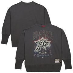 Mitchell & Ness - Philadelphia 76ers Women's Hardwood Classics Lightweight Pullover Sweatshirt - Charcoal