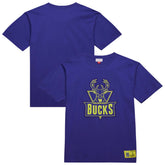 Mitchell & Ness - Milwaukee Bucks Hardwood Classics Neon Nights Premium T-Shirt - Purple