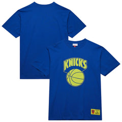 Mitchell & Ness - New York Knicks Hardwood Classics Neon Nights Premium T-Shirt - Blue