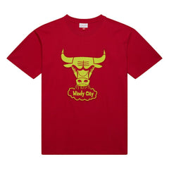 Mitchell & Ness - Chicago Bulls Hardwood Classics Neon Nights Premium T-Shirt - Red