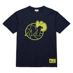 Mitchell & Ness - Dallas Mavericks Hardwood Classics Neon Nights Premium T-Shirt - Navy