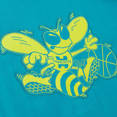 Mitchell & Ness - Charlotte Hornets Hardwood Classics Neon Nights Premium T-Shirt - Teal