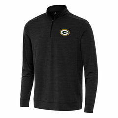 Green Bay Packers Antigua Bright Quarter-Zip Top Heather Black - NFL