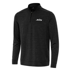 New York Jets Antigua Bright Quarter-Zip Top Heather Black - NFL
