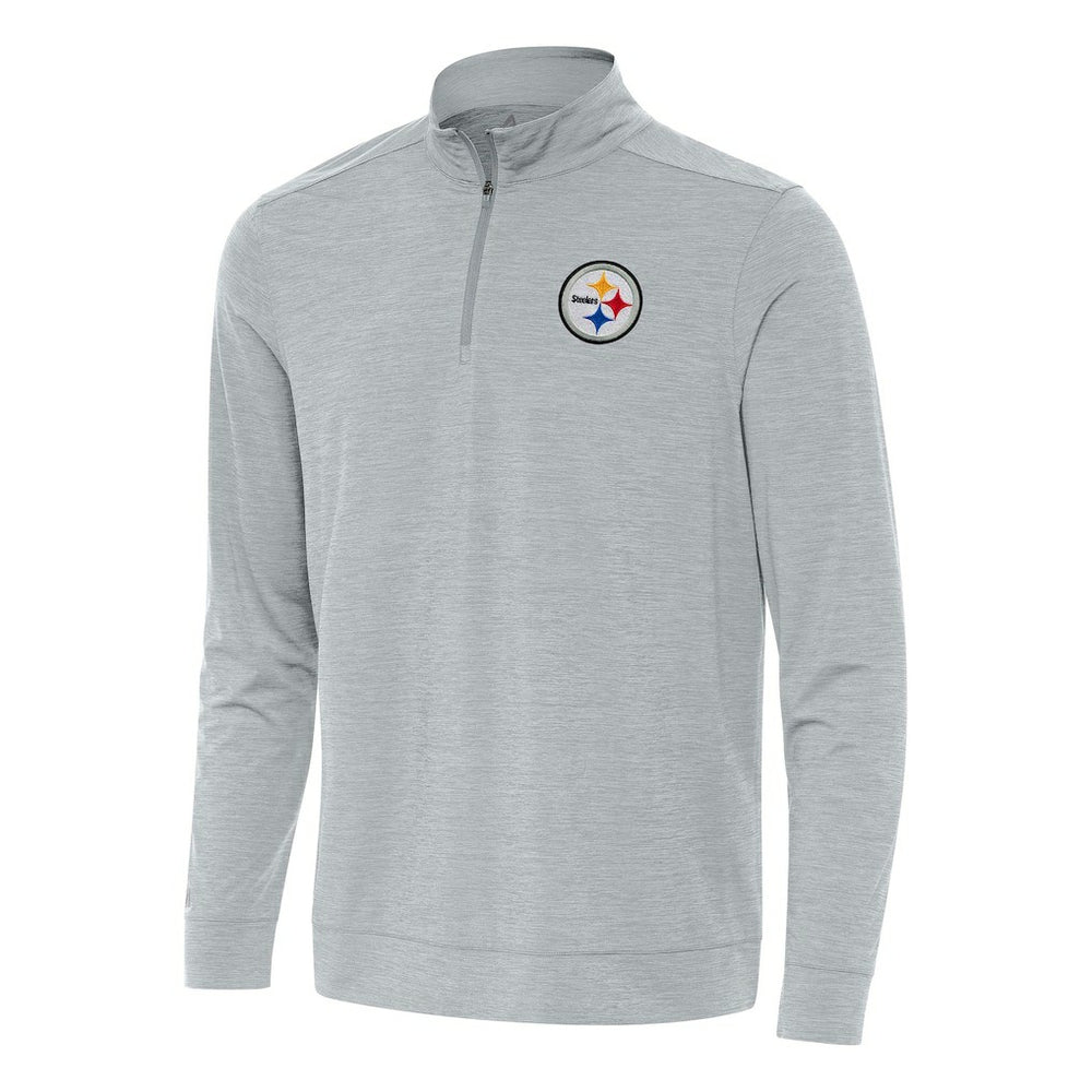 Pittsburgh Steelers Antigua Bright Quarter-Zip Top Heather Gray - NFL