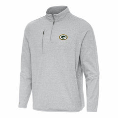 Green Bay Packers Antigua Certain Tri-Blend Quarter-Zip Top Heather Gray - NFL