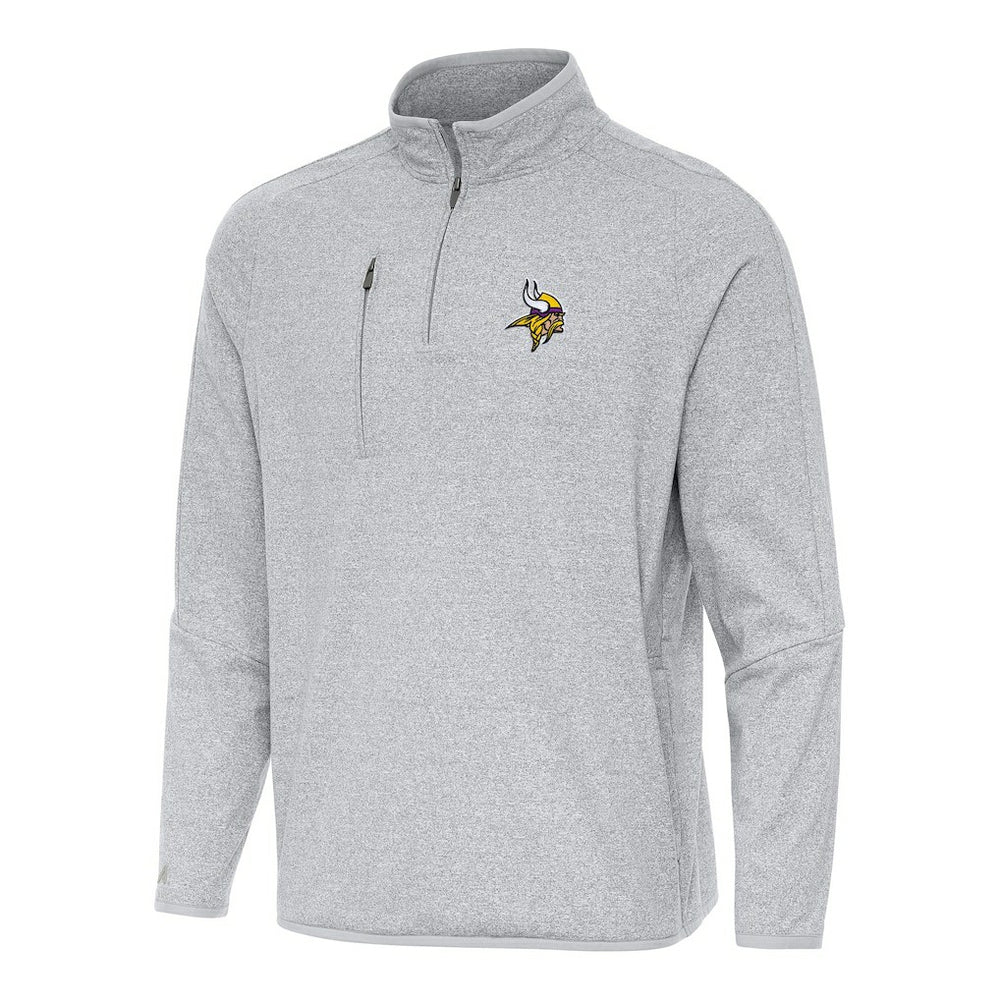 Minnesota Vikings Antigua Certain Tri-Blend Quarter-Zip Top Heather Gray - NFL