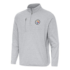 Pittsburgh Steelers Antigua Certain Tri-Blend Quarter-Zip Top Heather Gray - NFL