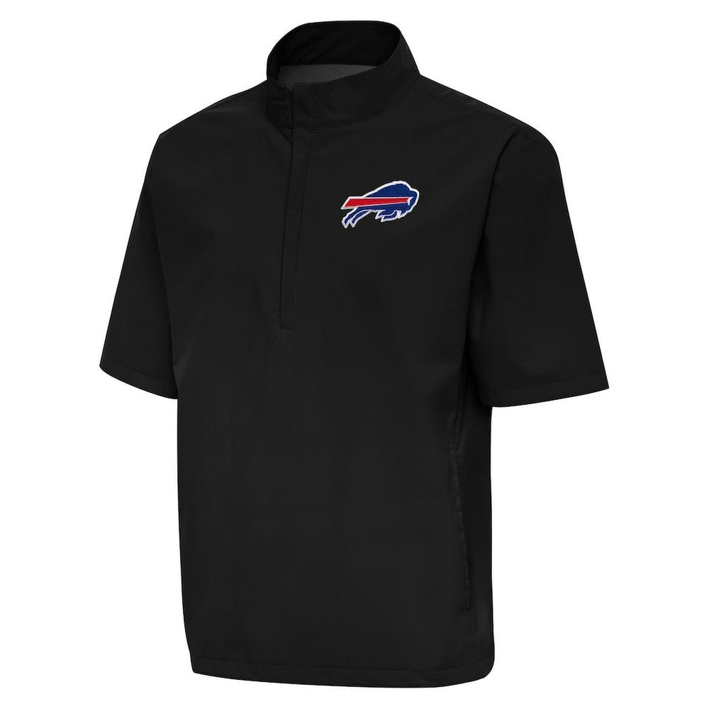Buffalo Bills Antigua Brisk Short Sleeve Quarter-Zip Windshirt Black - NFL