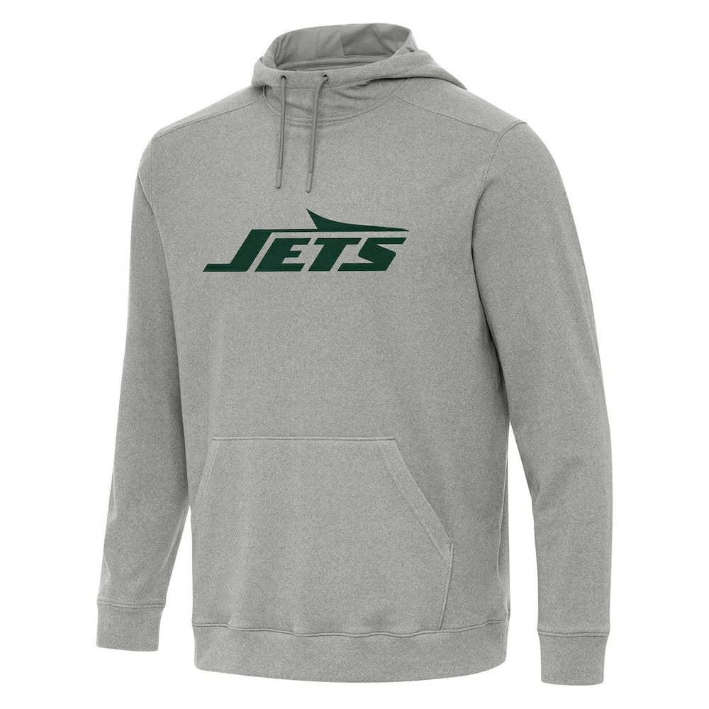 New York Jets Antigua Cloud Pullover Hoodie Heather Gray - NFL
