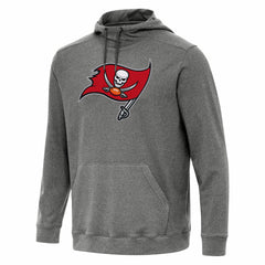 Tampa Bay Buccaneers Antigua Cloud Pullover Hoodie Heather Black - NFL