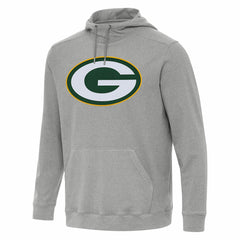 Green Bay Packers Antigua Cloud Pullover Hoodie Heather Gray - NFL