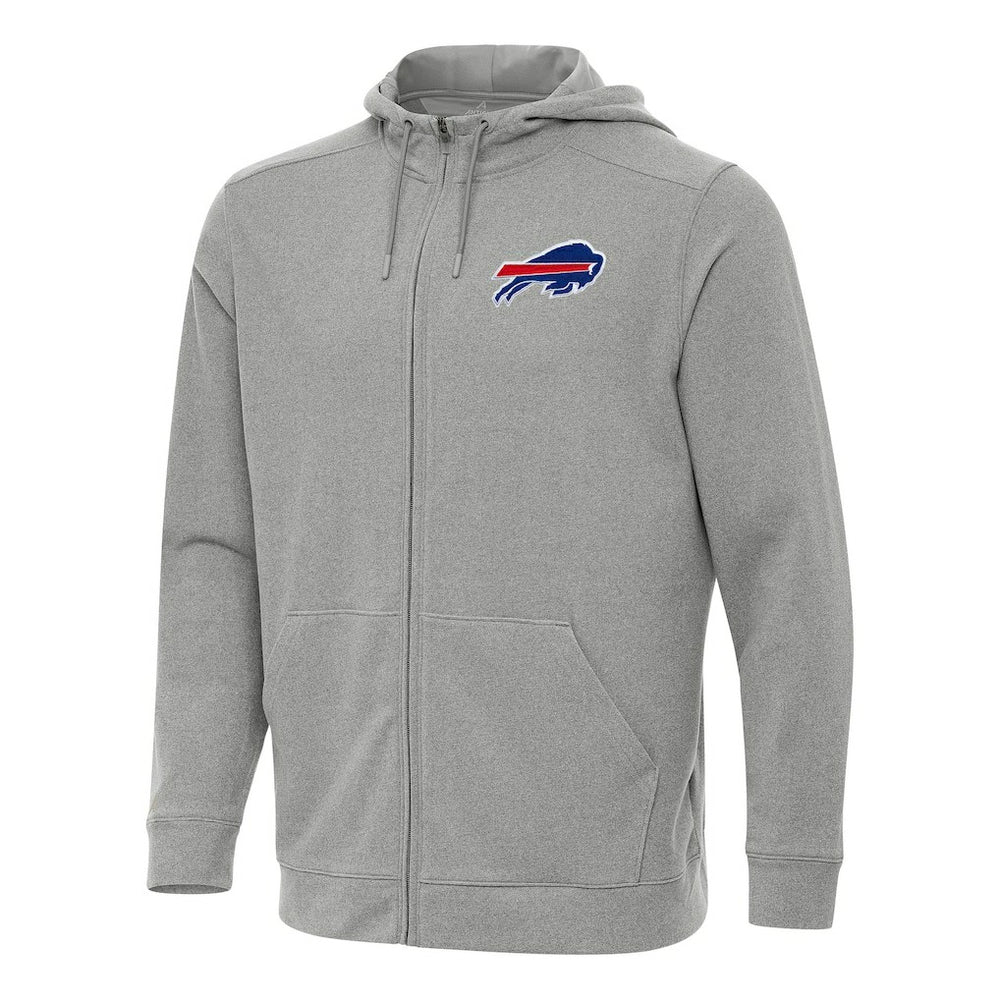 Buffalo Bills Antigua Effortless Full-Zip Hoodie Heather Gray - NFL