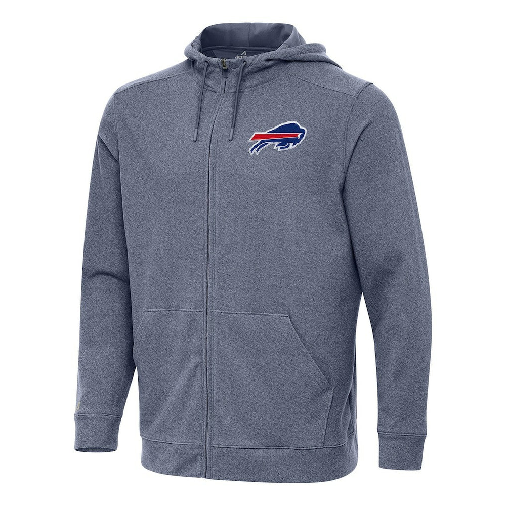 Buffalo Bills Antigua Effortless Full-Zip Hoodie Heather Navy - NFL