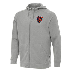Chicago Bears Antigua Effortless Full-Zip Hoodie Heather Gray - NFL