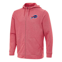 Buffalo Bills Antigua Effortless Full-Zip Hoodie Heather Red - NFL