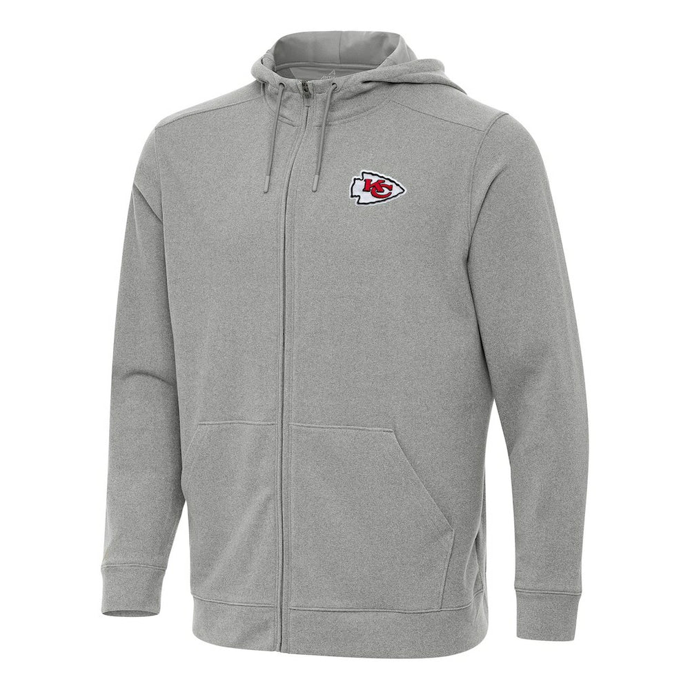 Kansas City Chiefs Antigua Effortless Full-Zip Hoodie Heather Gray - NFL