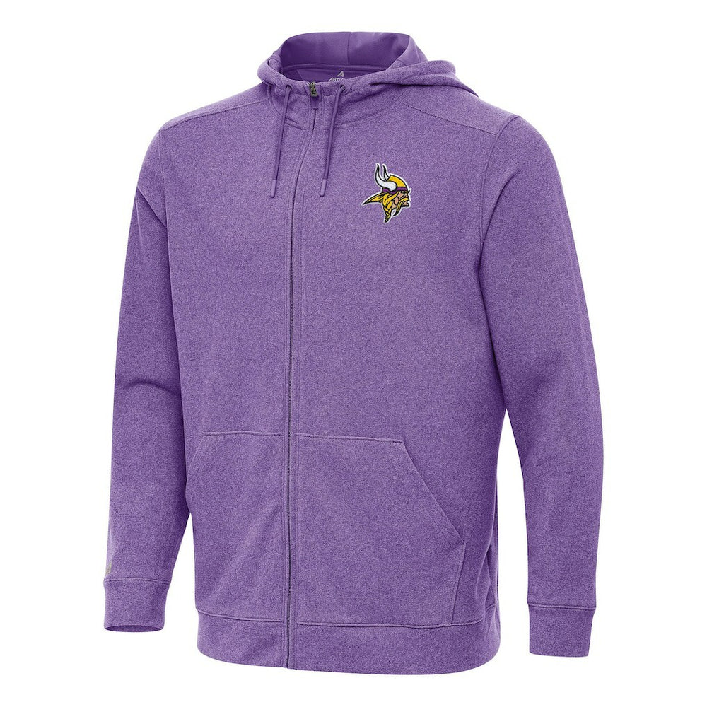 Minnesota Vikings Antigua Effortless Full-Zip Hoodie Heather Purple - NFL