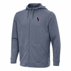 Houston Texans Antigua Effortless Full-Zip Hoodie Heather Navy - NFL