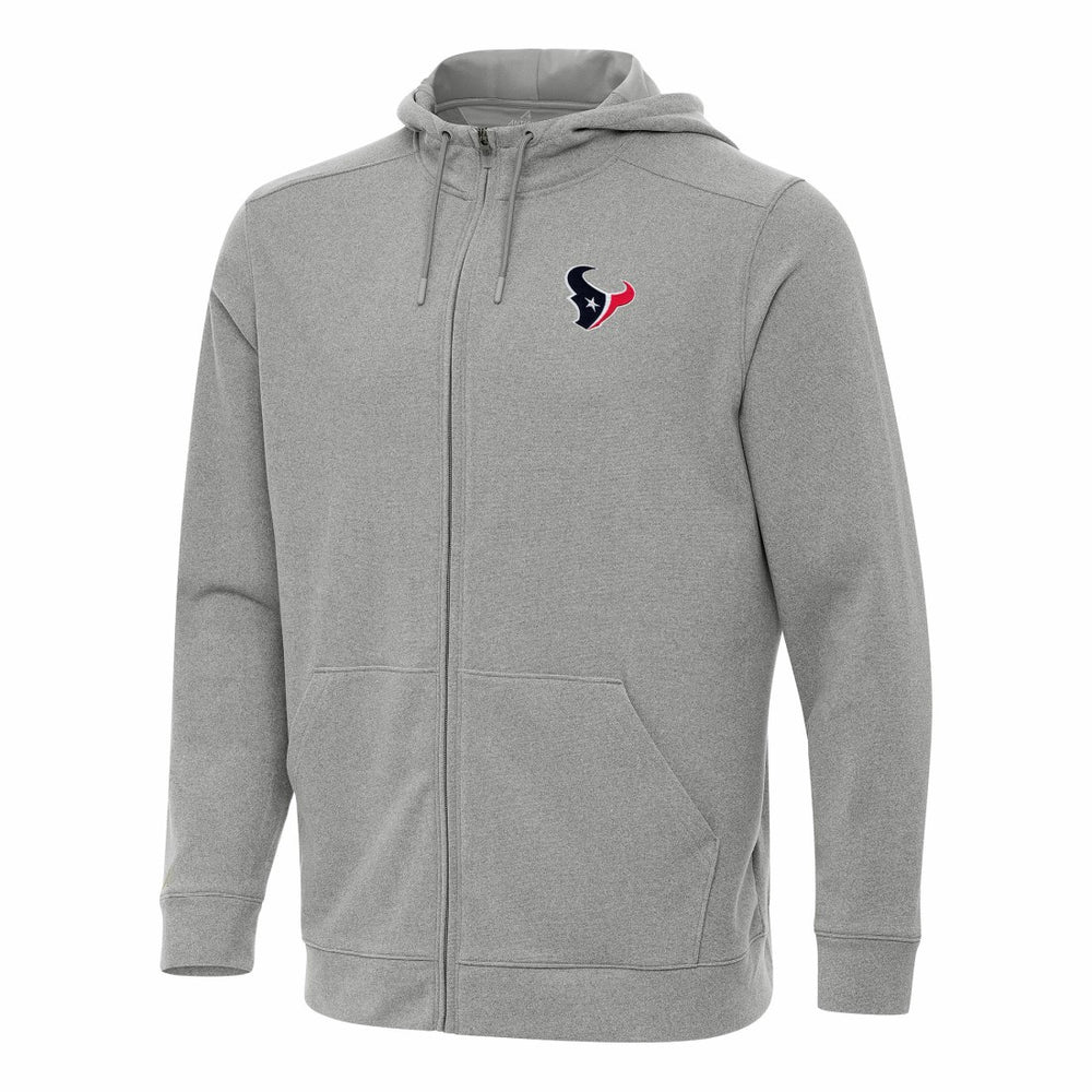 Houston Texans Antigua Effortless Full-Zip Hoodie Heather Gray - NFL