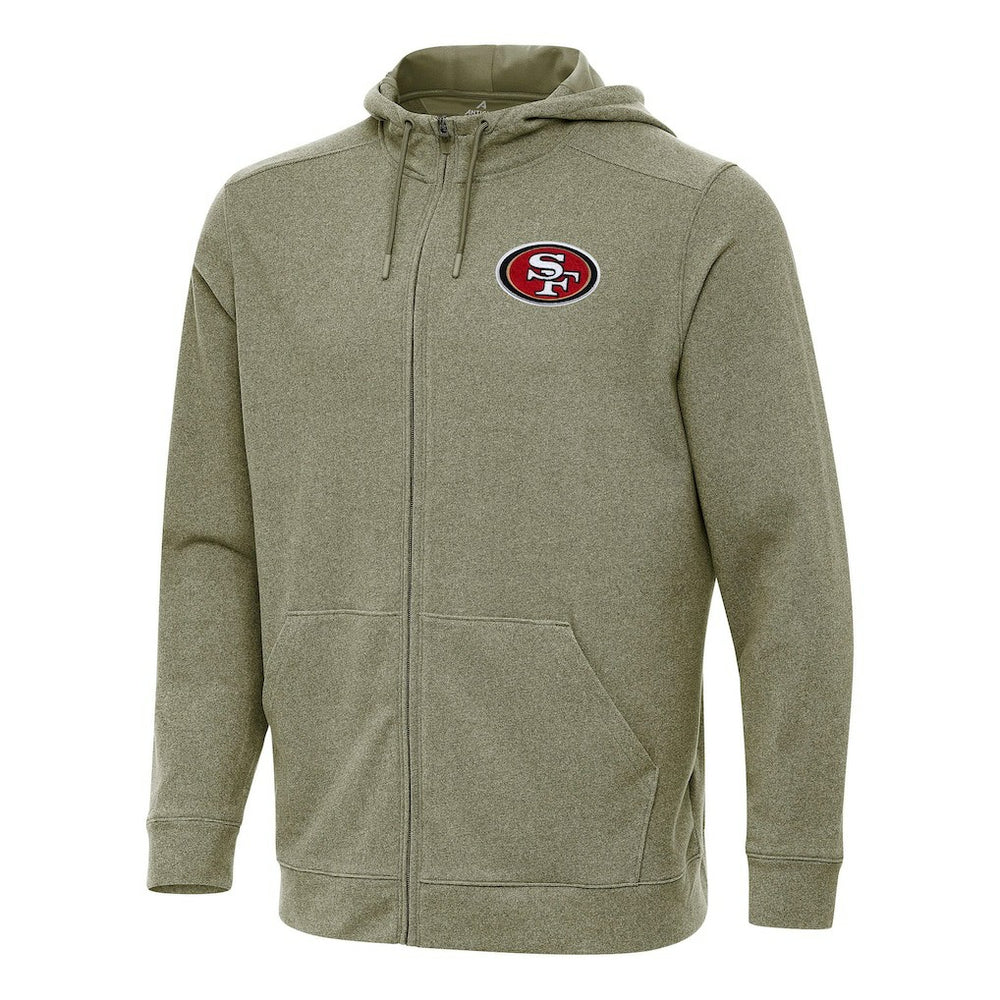 San Francisco 49ers Antigua Effortless Full-Zip Hoodie Olive - NFL