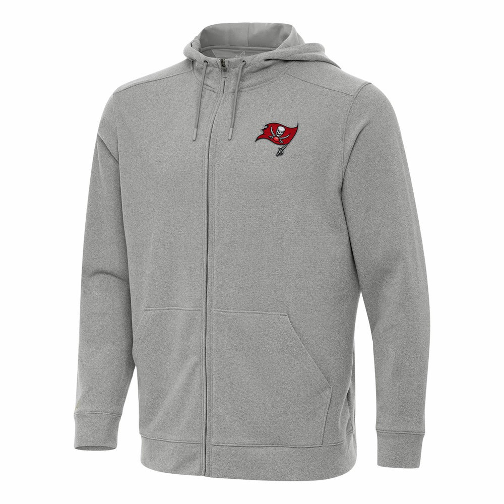 Tampa Bay Buccaneers Antigua Effortless Full-Zip Hoodie Heather Gray - NFL